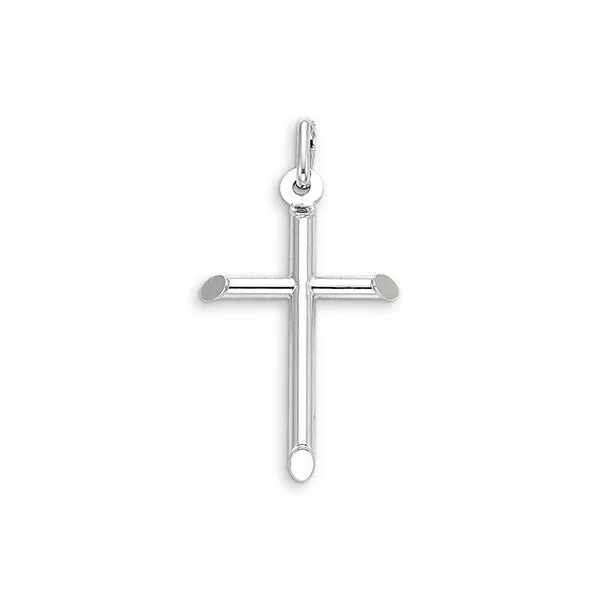 10k Gold Tube Cross - 22mm