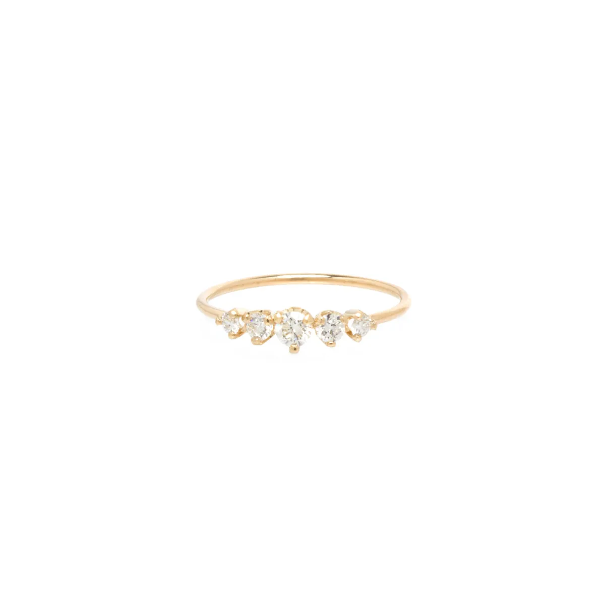 14k 5 Graduated Prong Diamond Ring