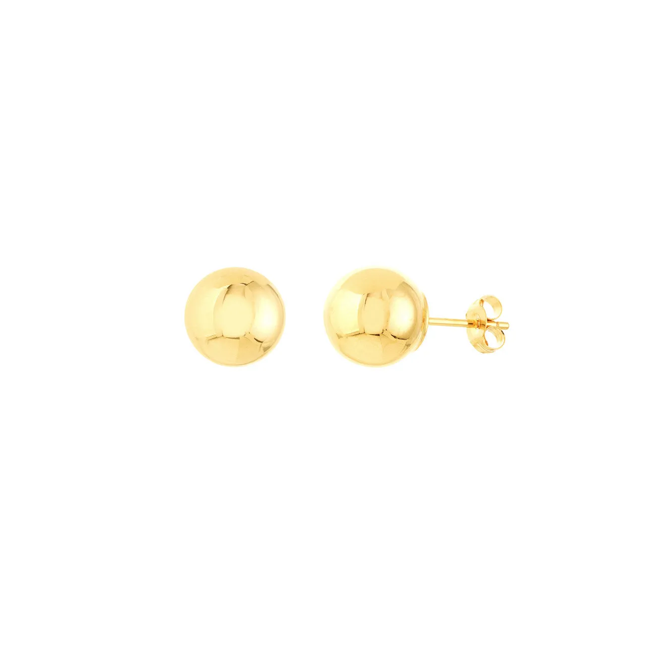 14K Gold 6mm Polished Ball Stud Earrings