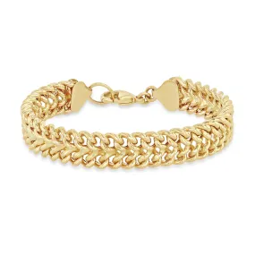 14k Gold Double Wide Curb Chain Bracelet