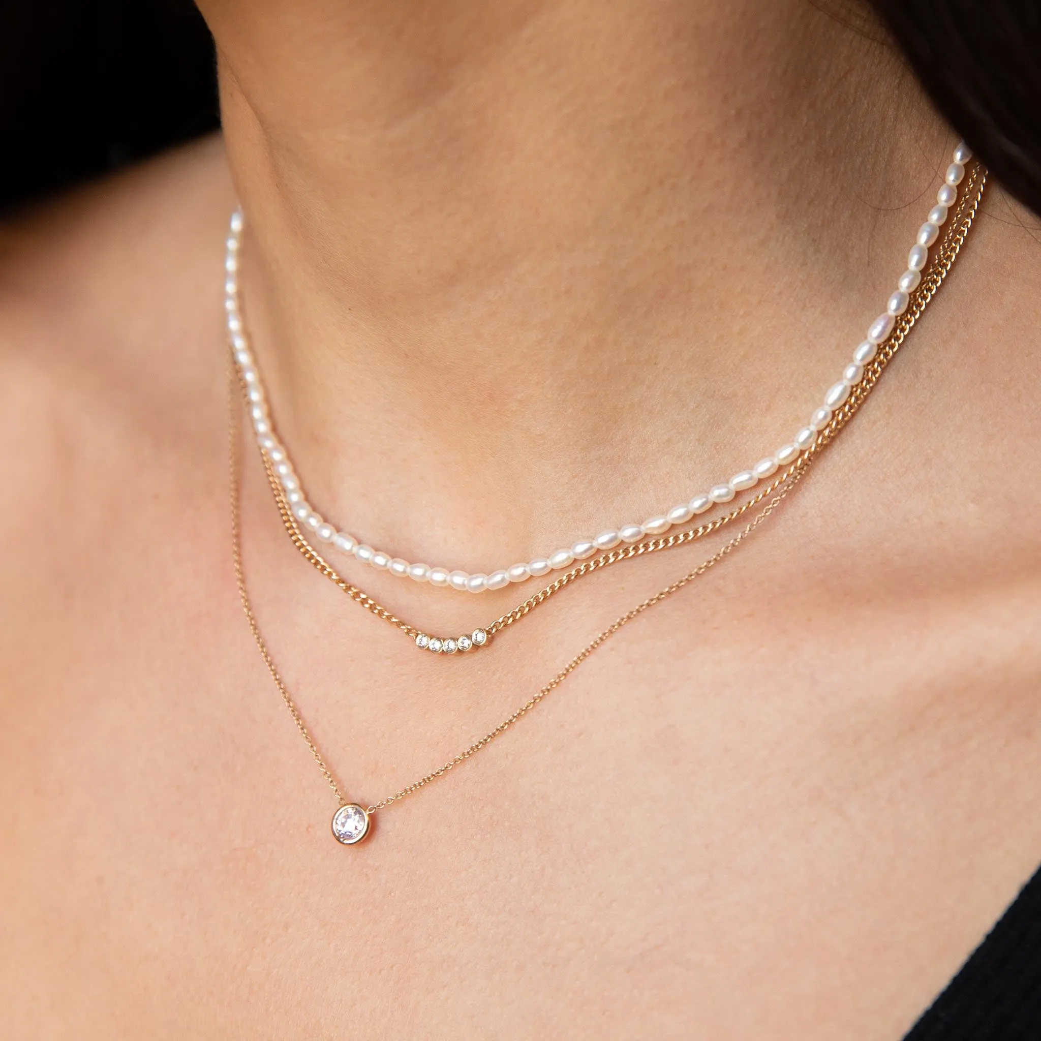 14k Rice Pearl Necklace