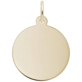 14K Yellow Gold Round Disc Charm