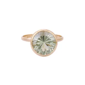 18K Yellow Gold Green Amethyst Ring