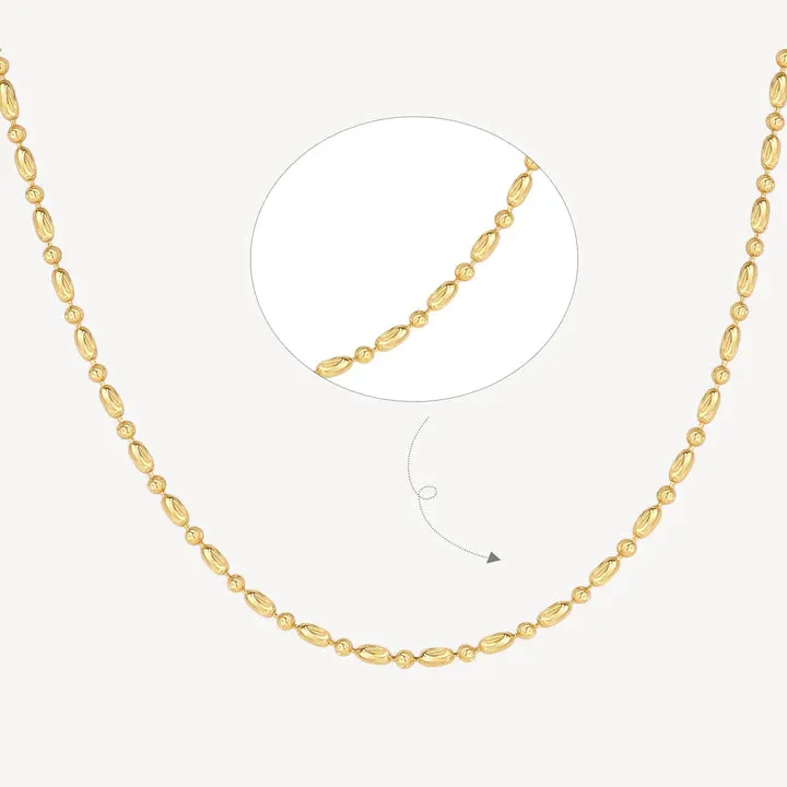 18k/925 Vermeil Sparkle Cut Ball Necklace