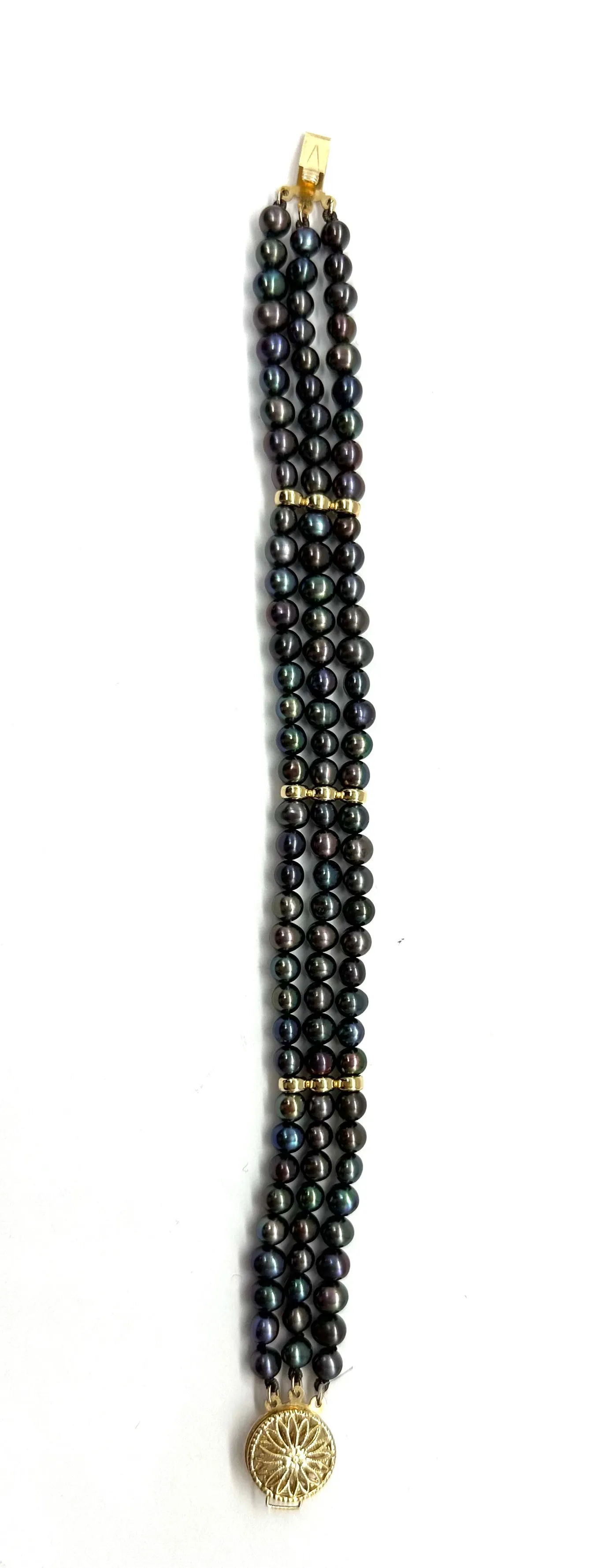 3 Strand Black Pearl Bracelet