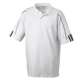 adidas Golf Men's ClimaLite White S/S 3-Stripe Cuff Polo