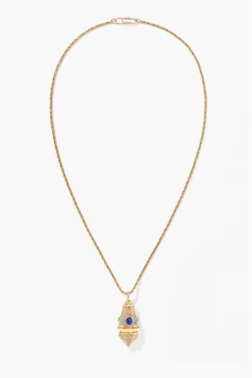 Aurelie Bidermann Deira Long Necklace - Turquoise/ Lapis