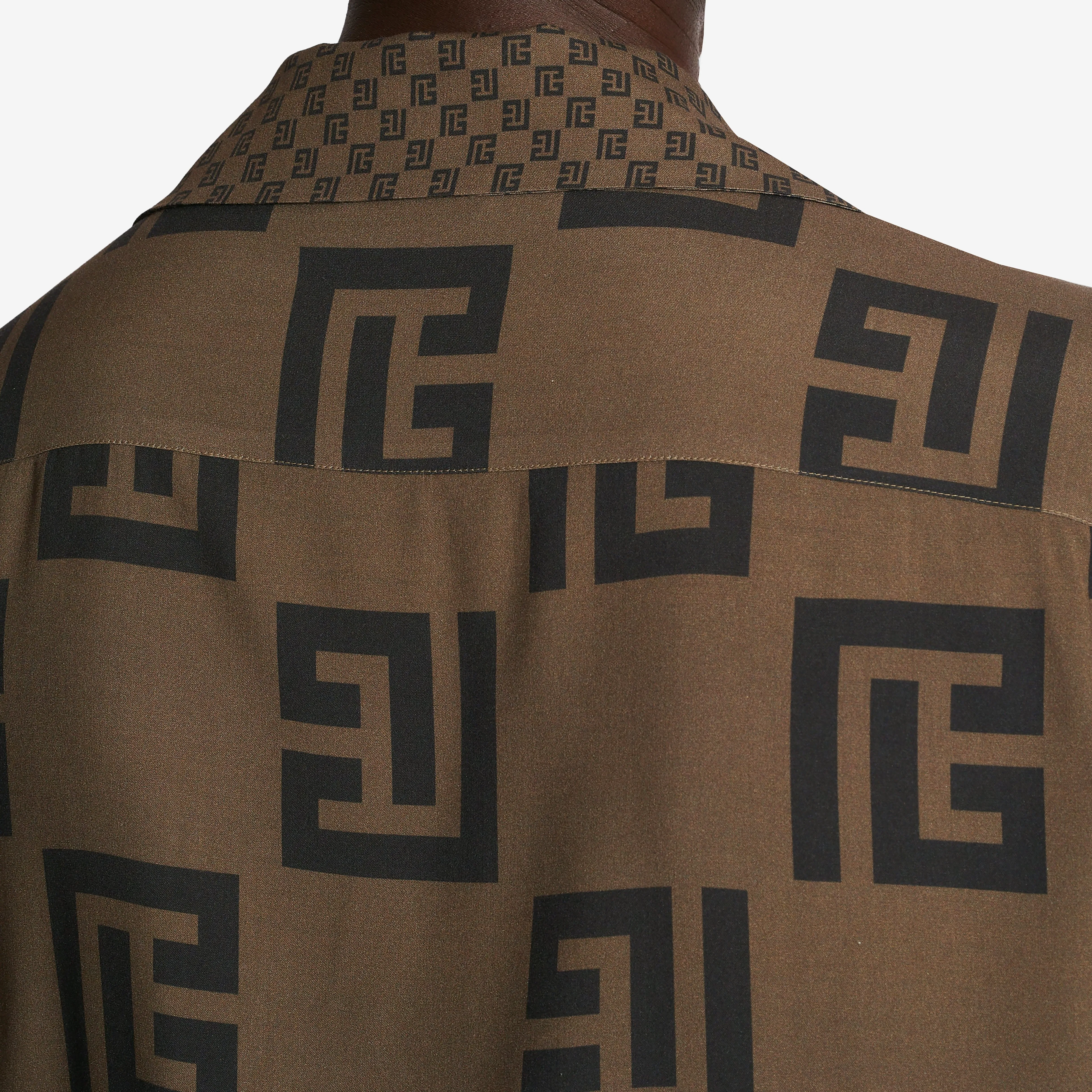 Balmain Monogram Scarf Print Shirt