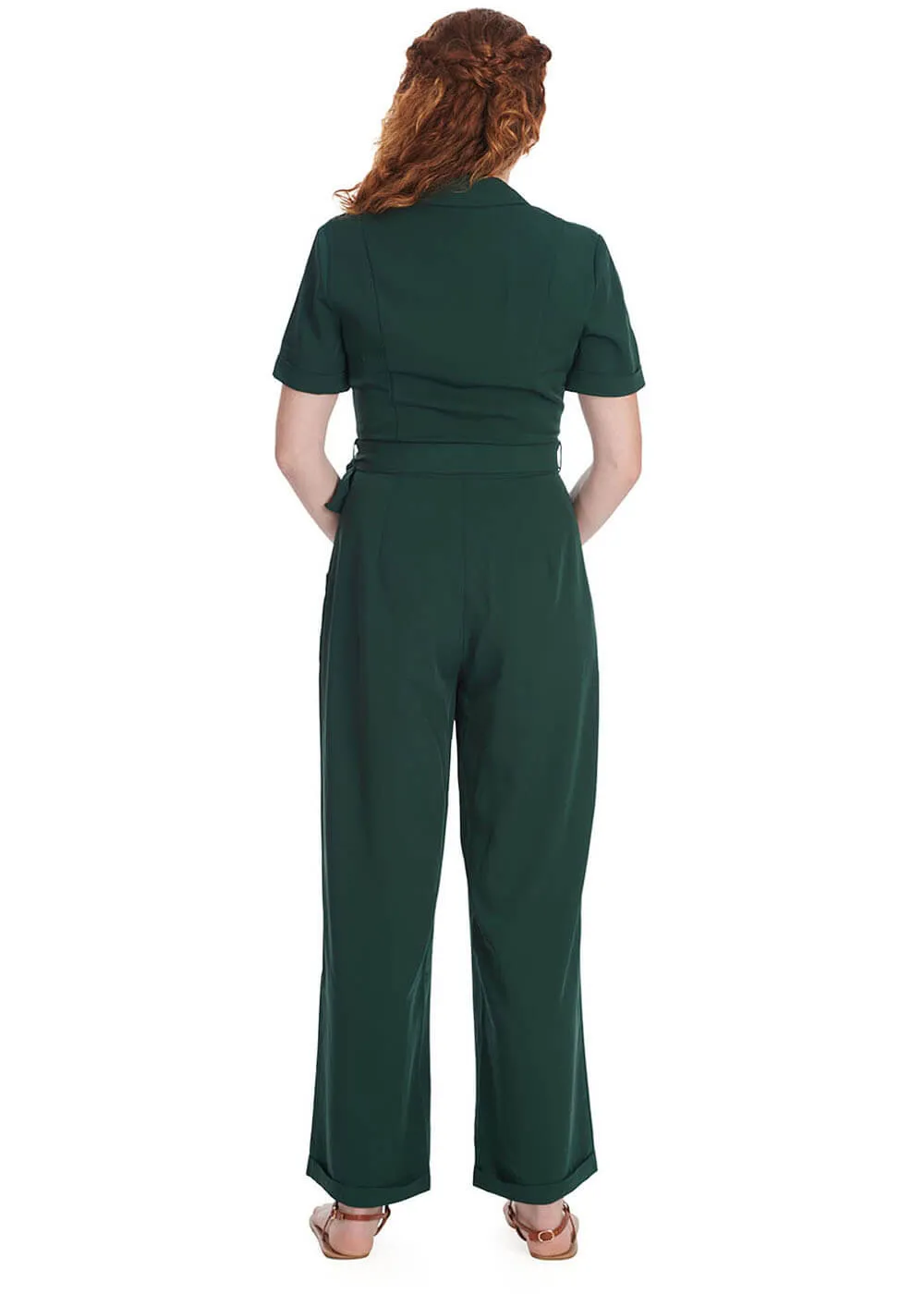 Banned Pleased As Punch 40's Jumpsuit Green