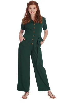 Banned Pleased As Punch 40's Jumpsuit Green