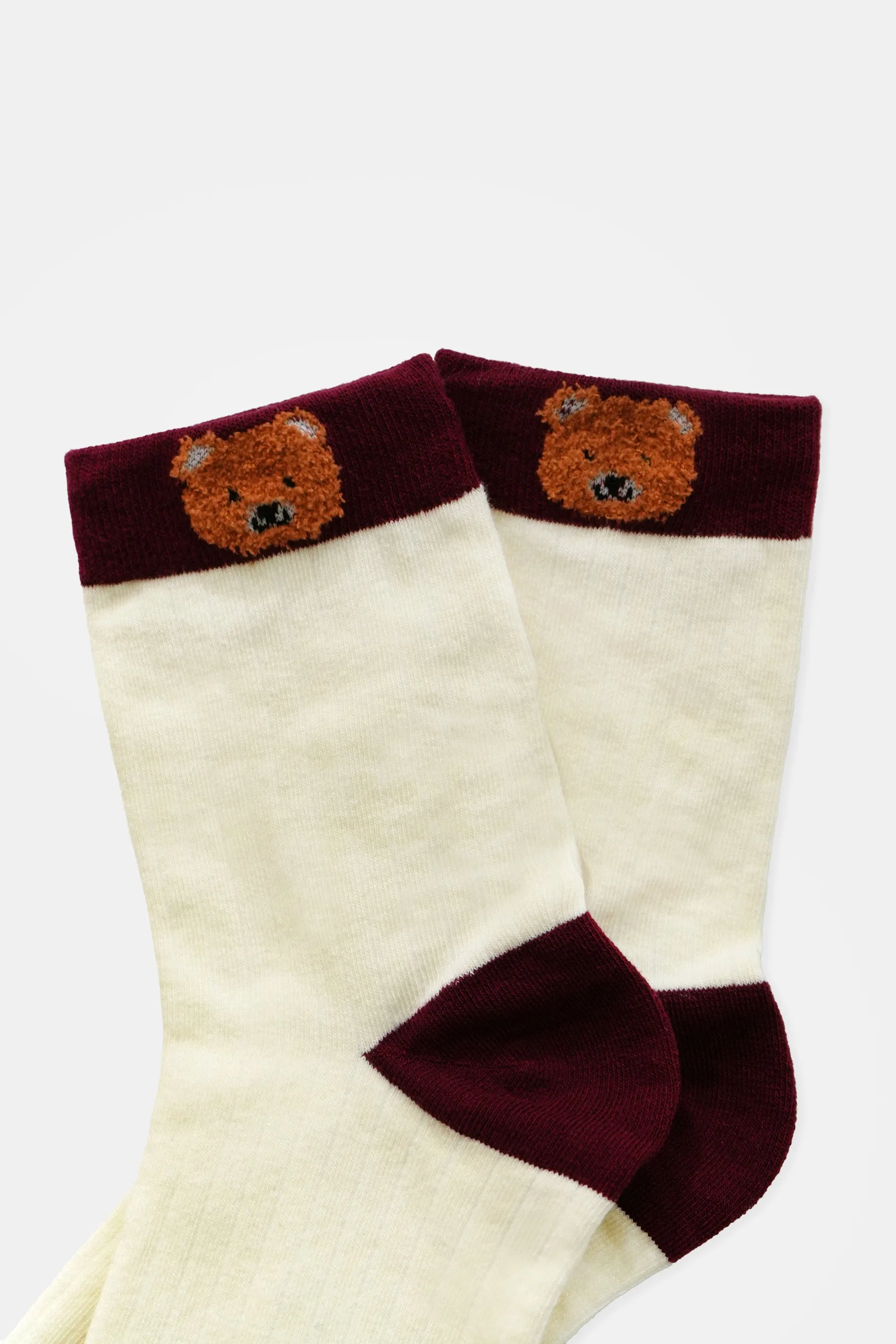 Bear Socks, Ivory