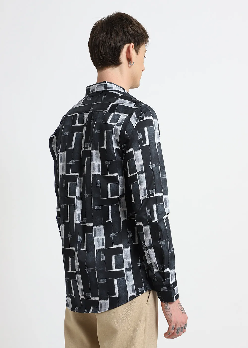 Black Abstractox Printed shirt