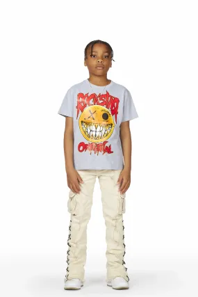 Boys Quinto Grey T-Shirt/Stacked Flare Cargo Jean