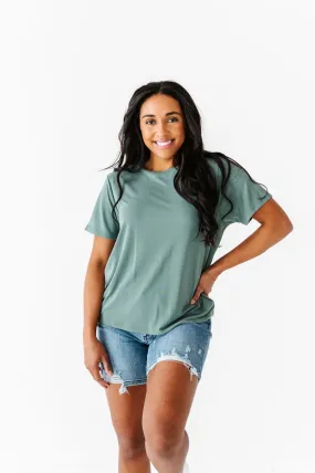 Bryden Basic Tee in Gray Green