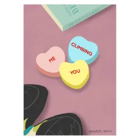 Climbing Sweethearts - Rock Climbing greeting card