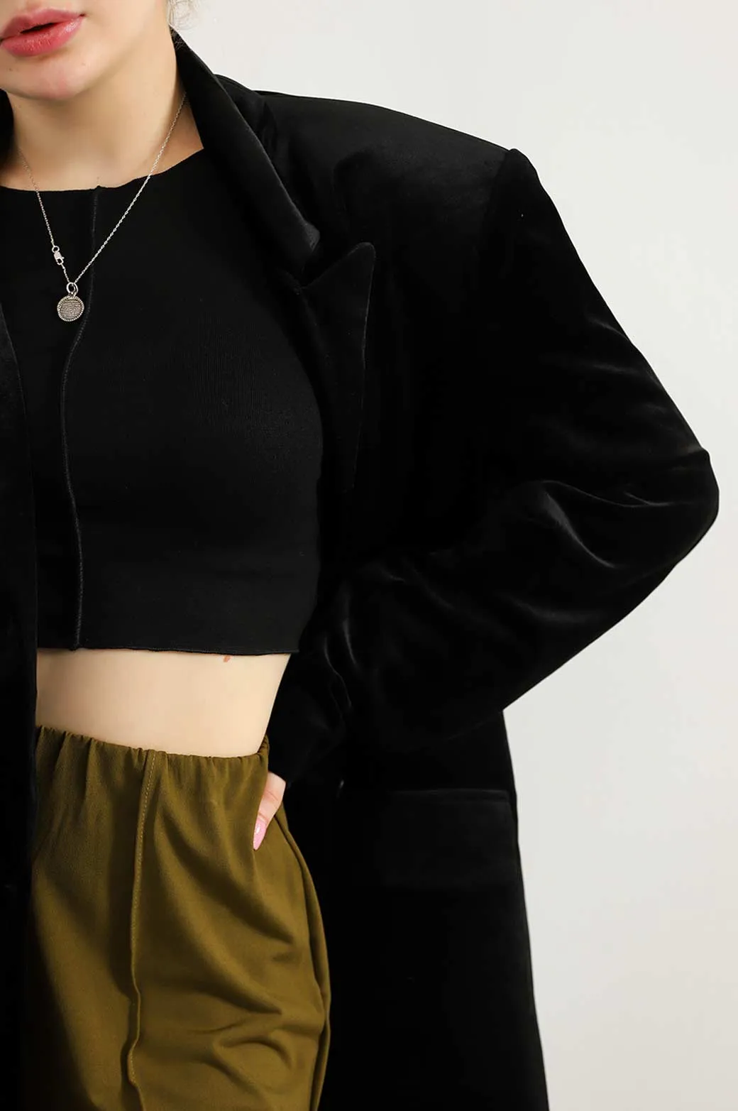 CROPPED T-SHIRT WITH PLEAT