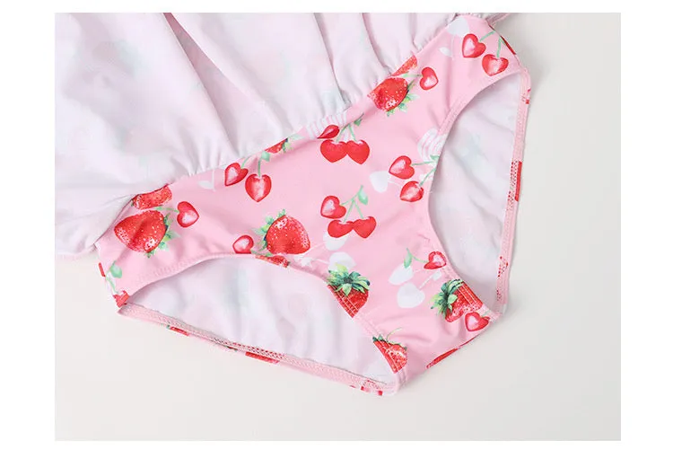 CUTE STRAWBERRY PASTEL PINK ONE-PIECES SWIMSUIT BY50090