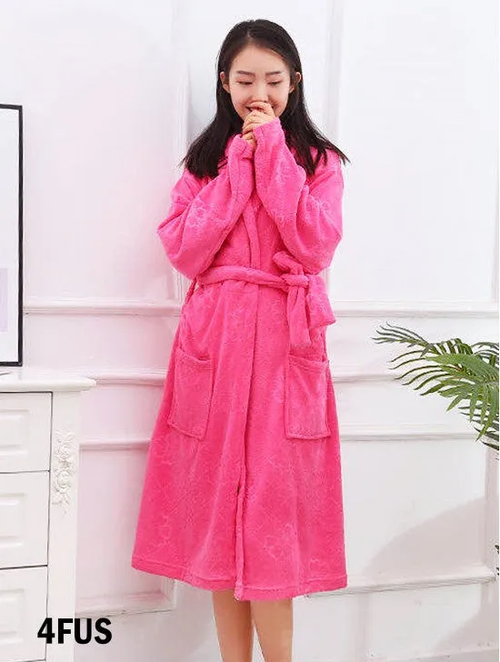 Dark Pink Microfibre Bathrobe