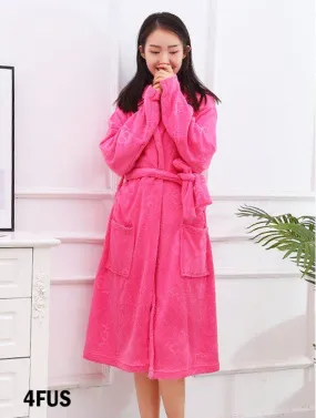 Dark Pink Microfibre Bathrobe