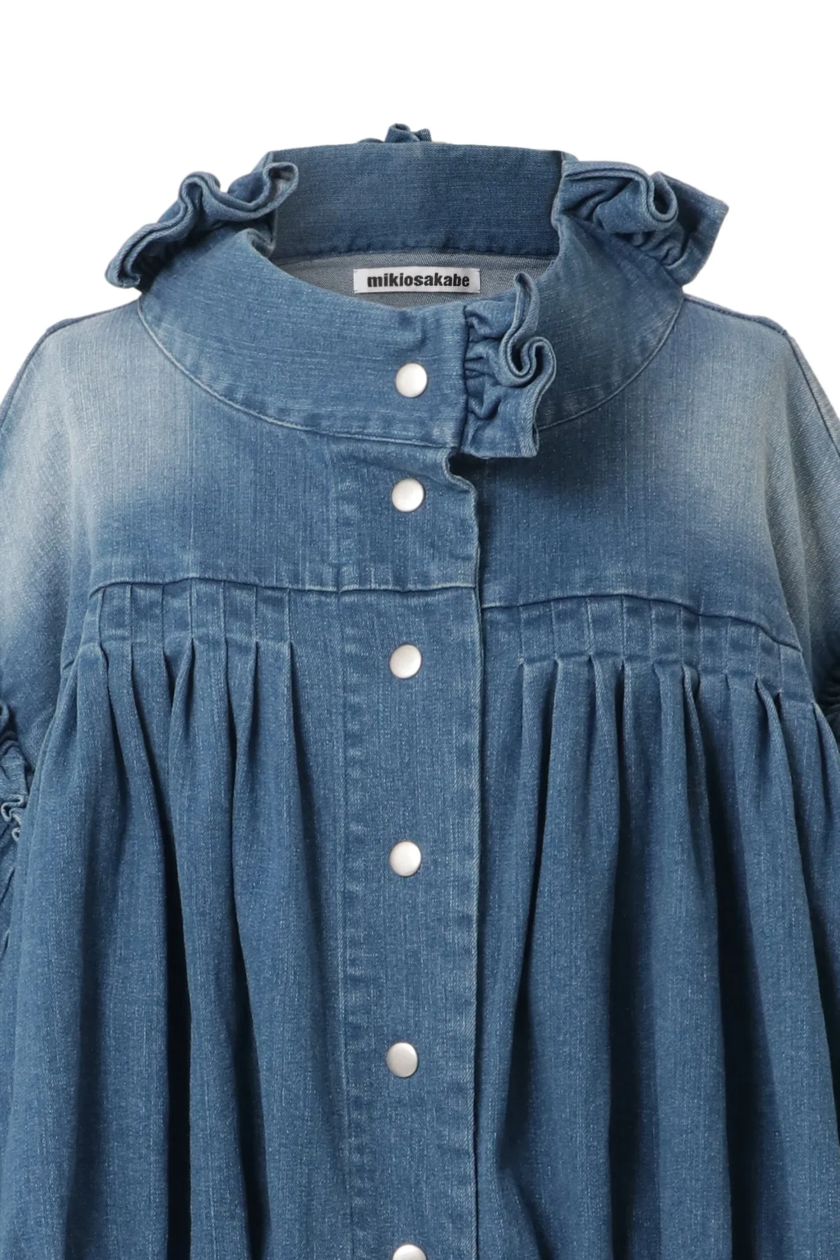 Denim Ruffled Blouson / Blue