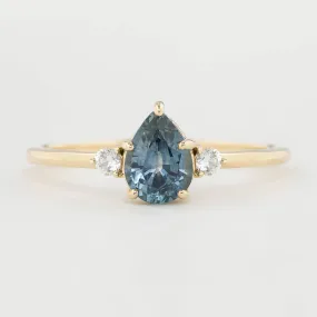 Emilie Ring - 0.62ct Pear Cut Light Blue Montana Sapphire (One of a kind)