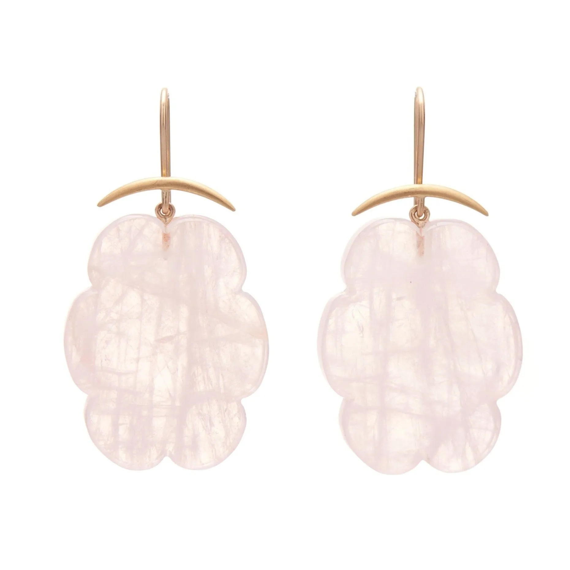 Gabriella Kiss 18k/14k Rose Quartz Cloud Earrings