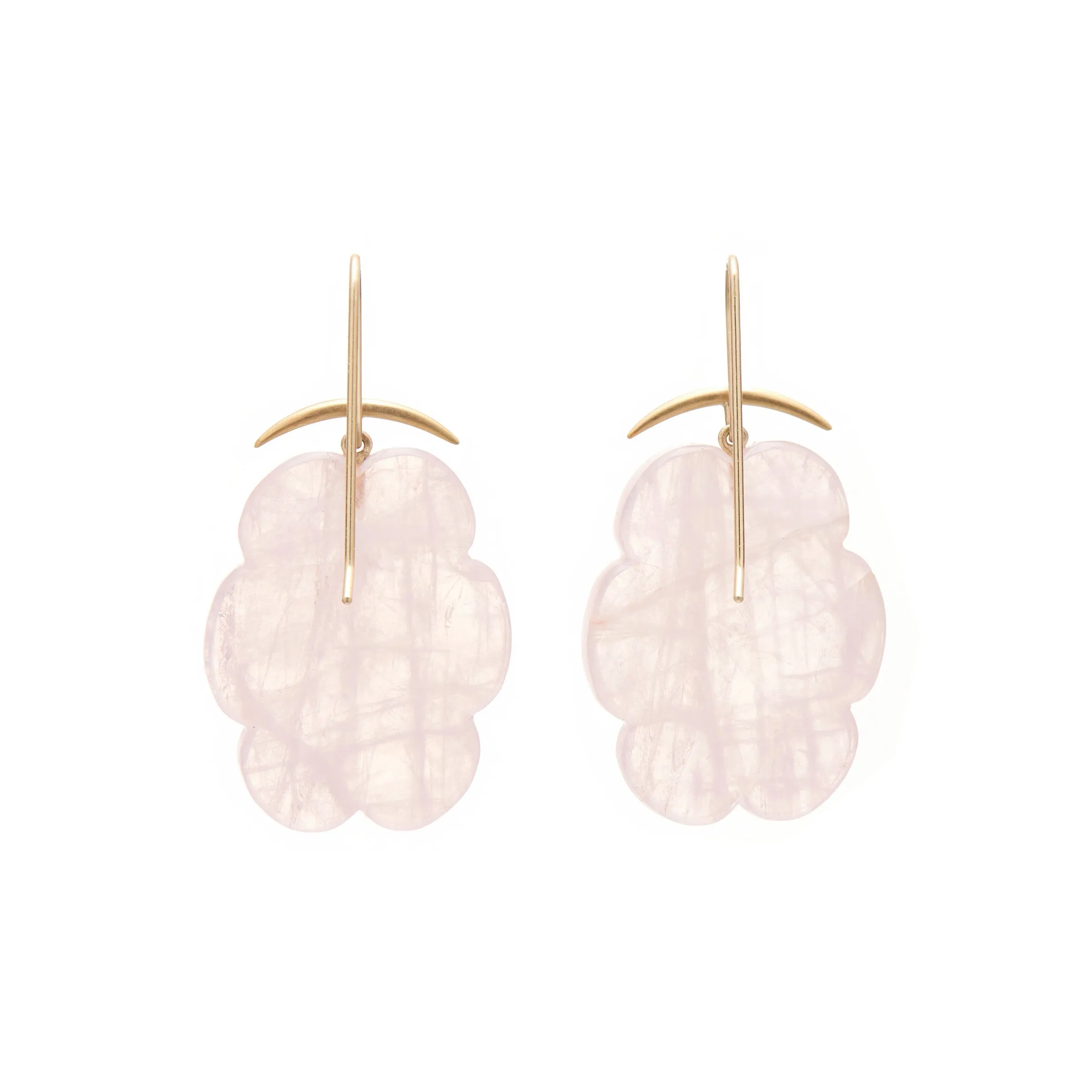 Gabriella Kiss 18k/14k Rose Quartz Cloud Earrings