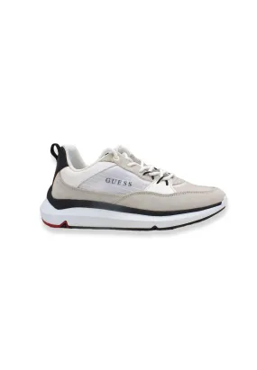 GUESS Sneaker Donna Running Suede Nylon White Black FL6DGMFAB12