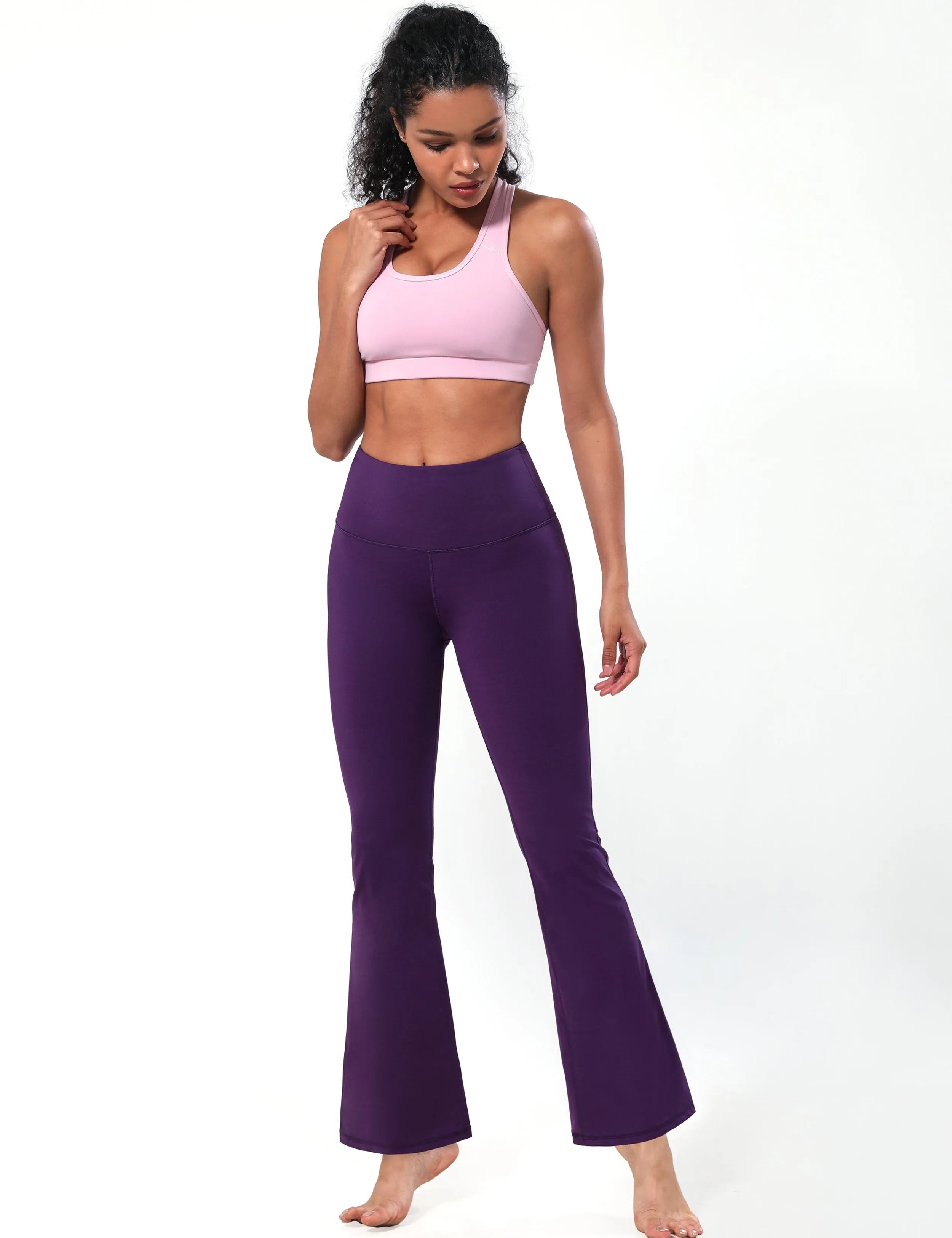 High Waist Bootcut Leggings pansypurple