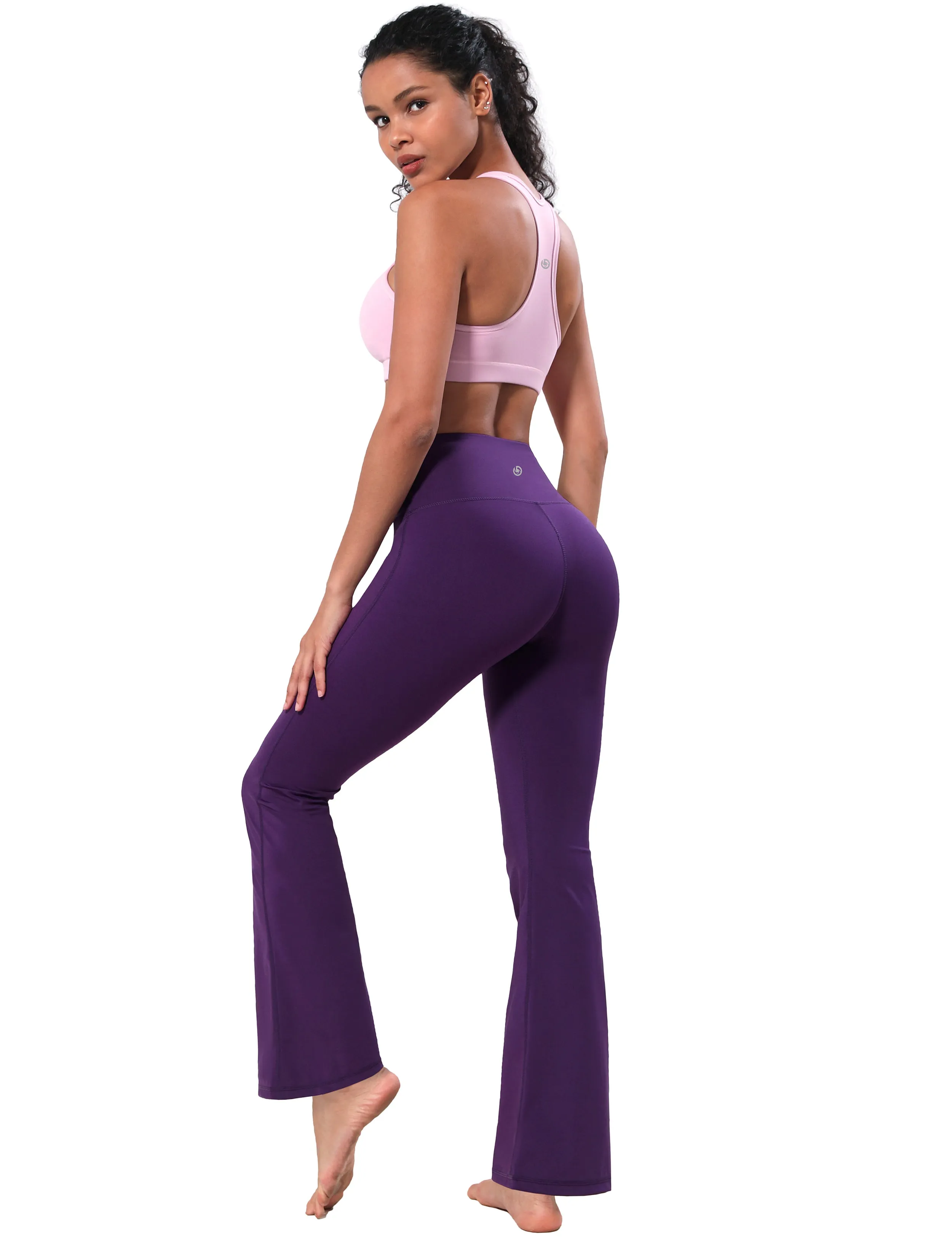 High Waist Bootcut Leggings pansypurple