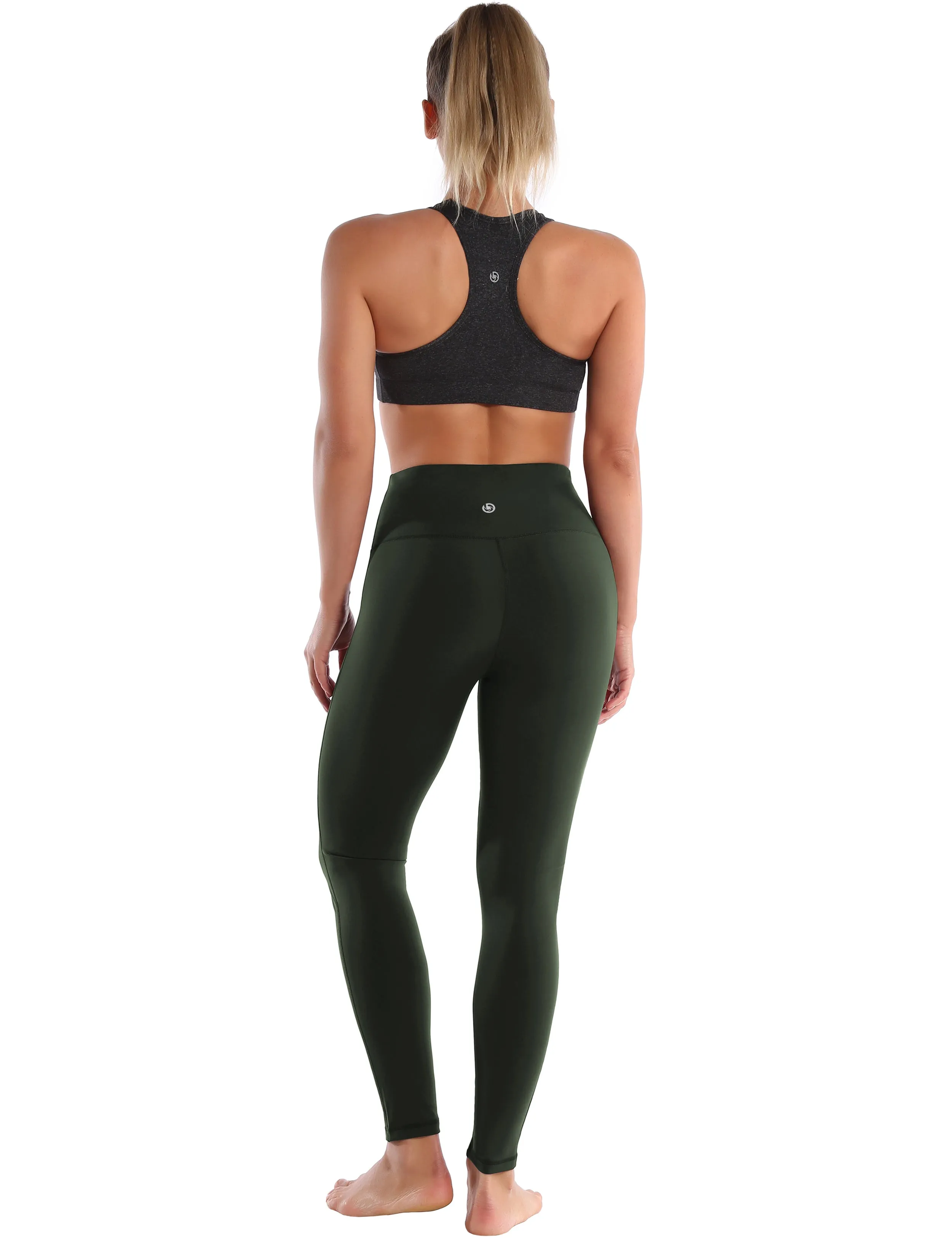 High Waist Side Line Yoga Pants olivegray