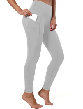 High Waist Side Pockets Yoga Pants lightgray