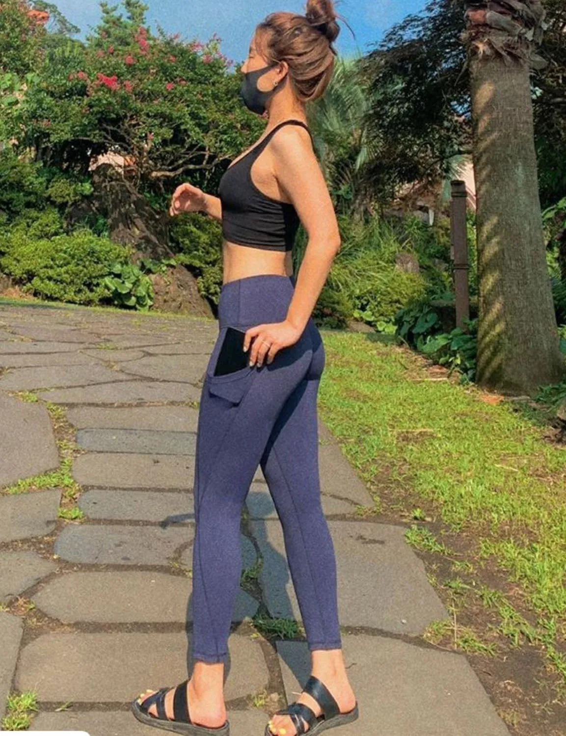 High Waist Side Pockets yogastudio Pants navy ins_yogastudio