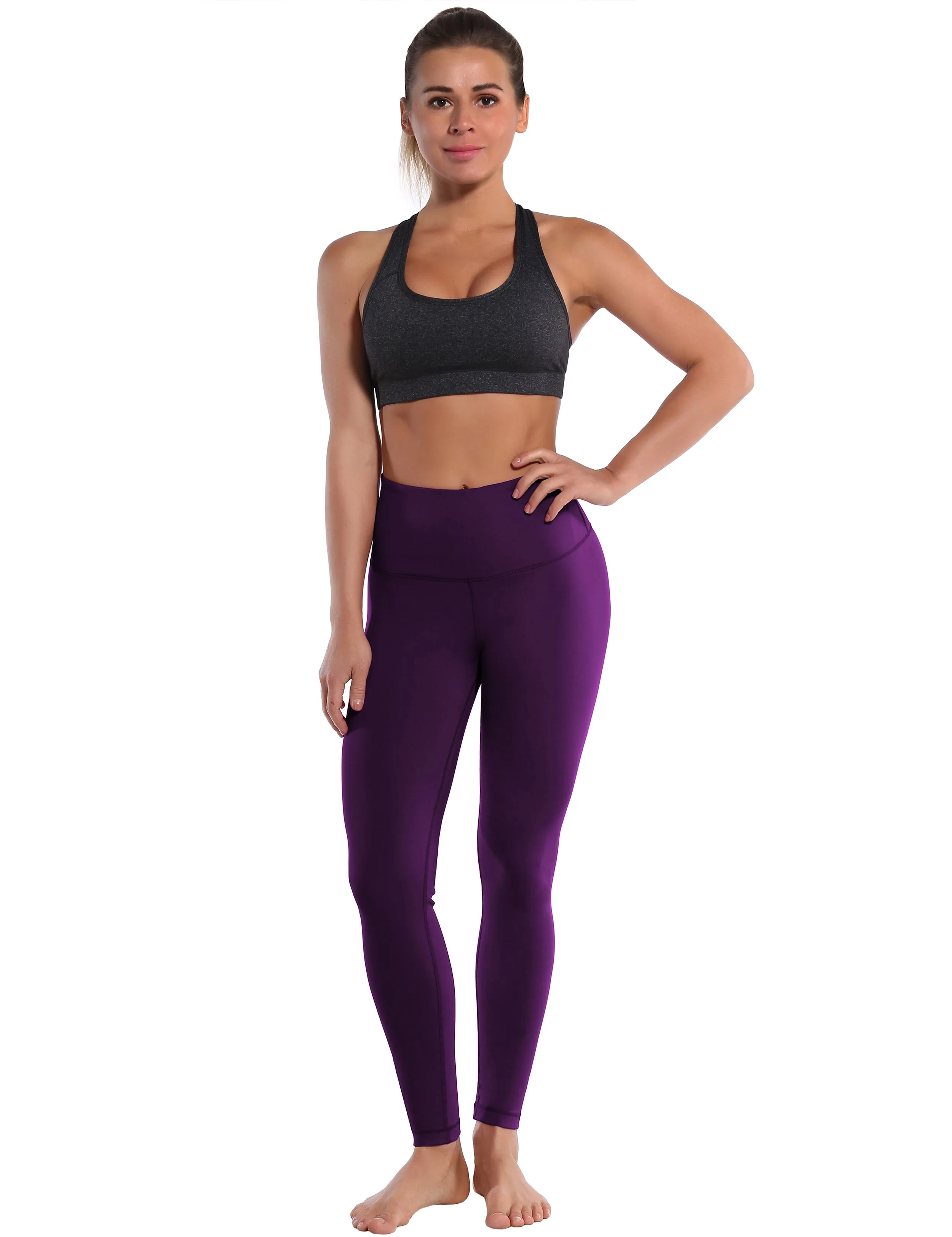 High Waist Yoga Pants plum