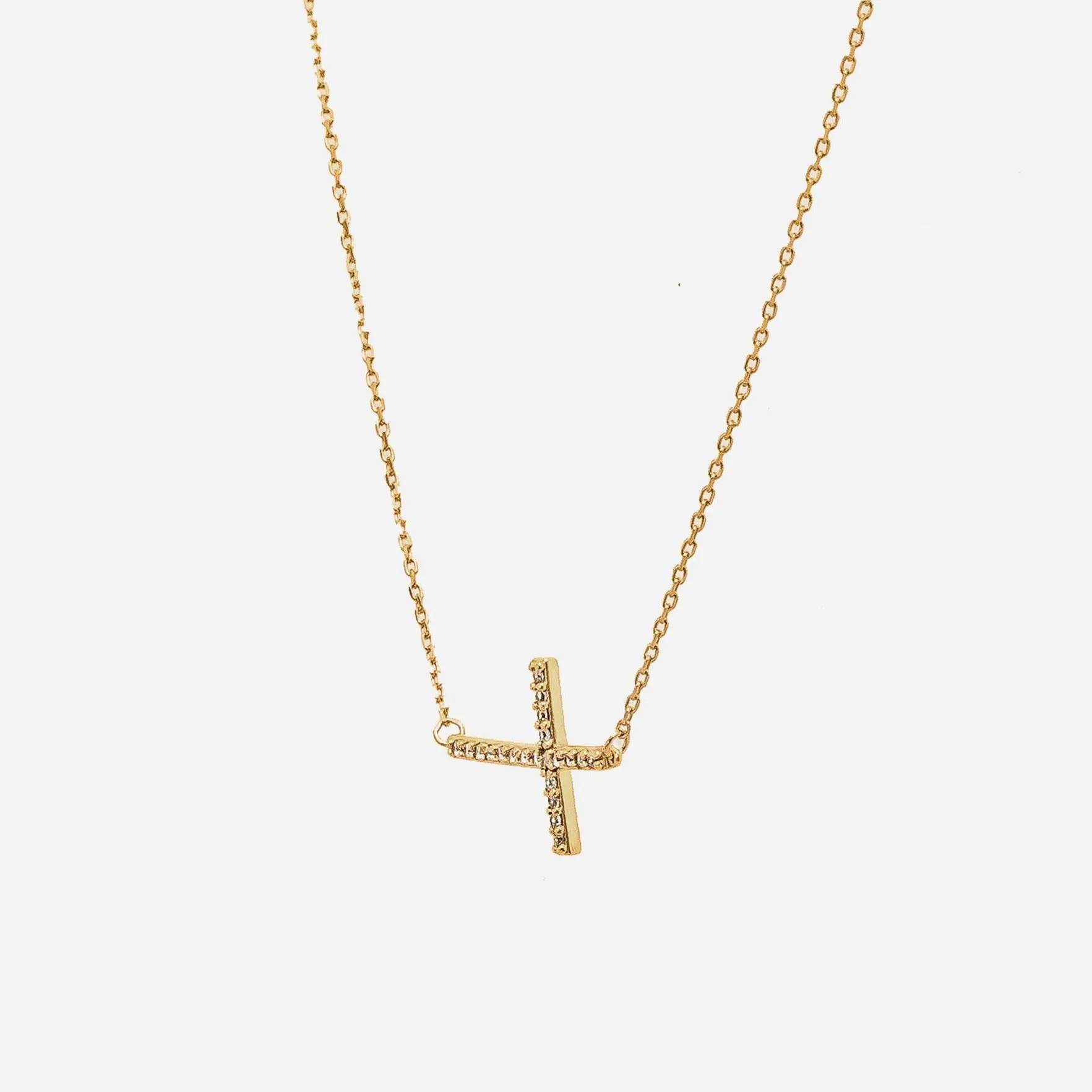 Horizontal Cross Necklace