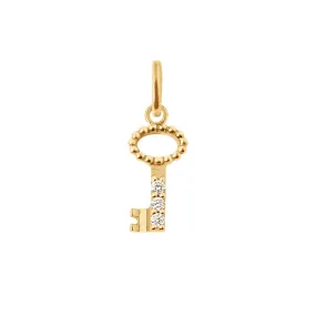 Key diamond pendant, Yellow Gold