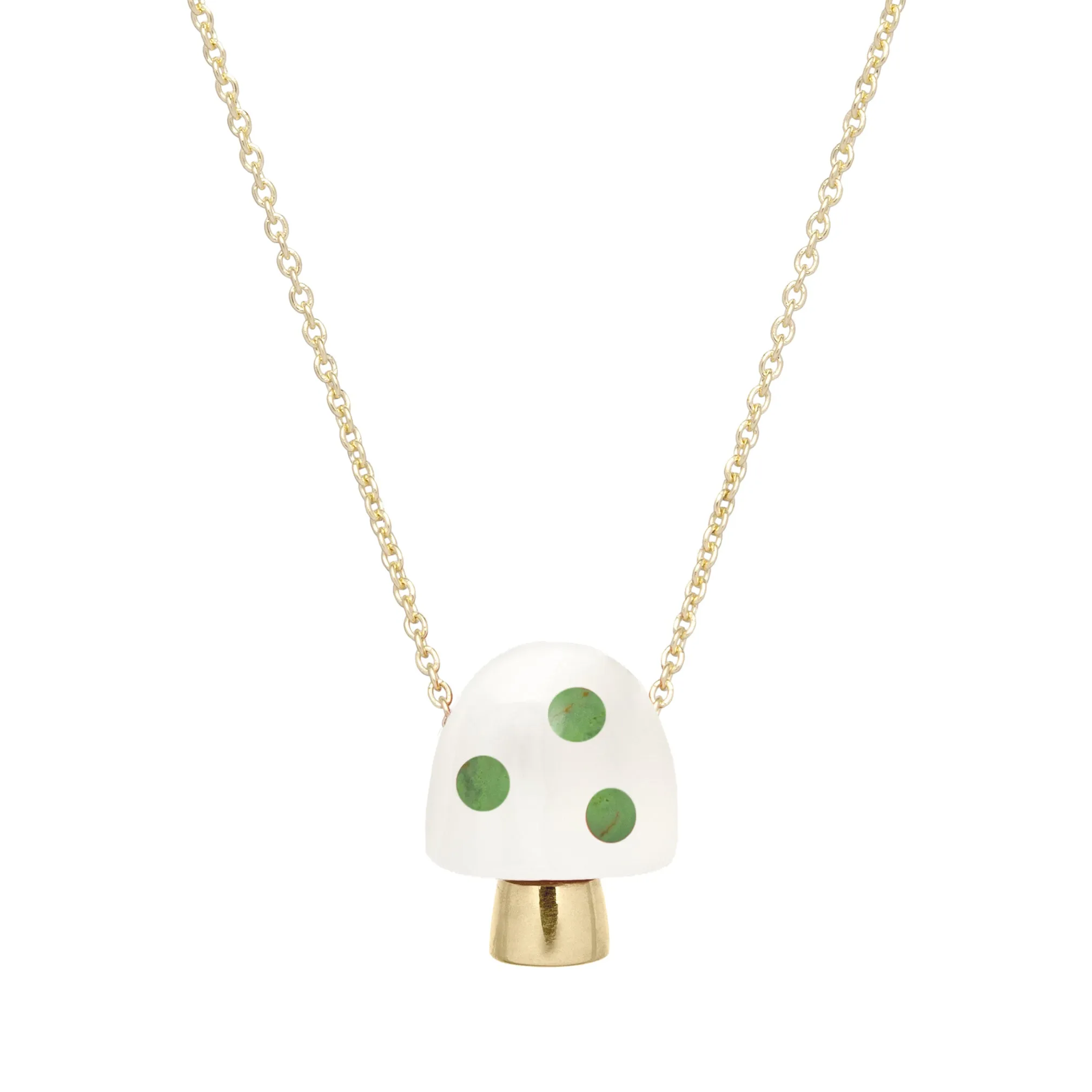 L'AMANITA WHITE   GREEN NECKLACE