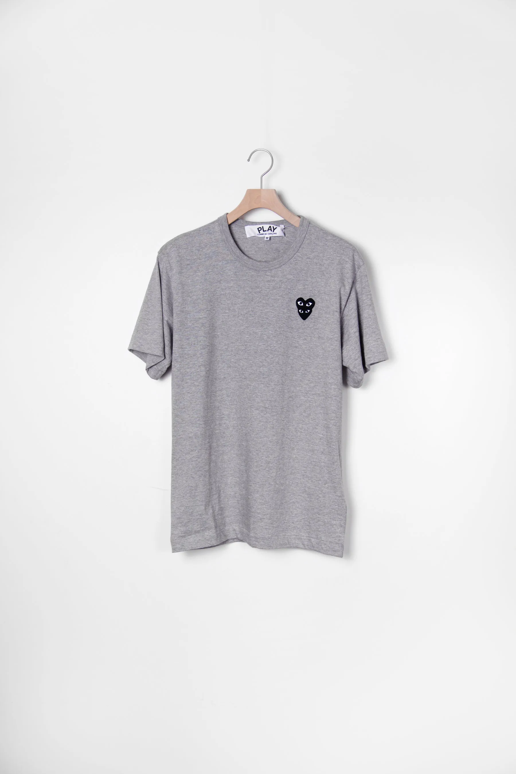 Layered Double Emblem Short Sleeve Tee Grey/Black T296