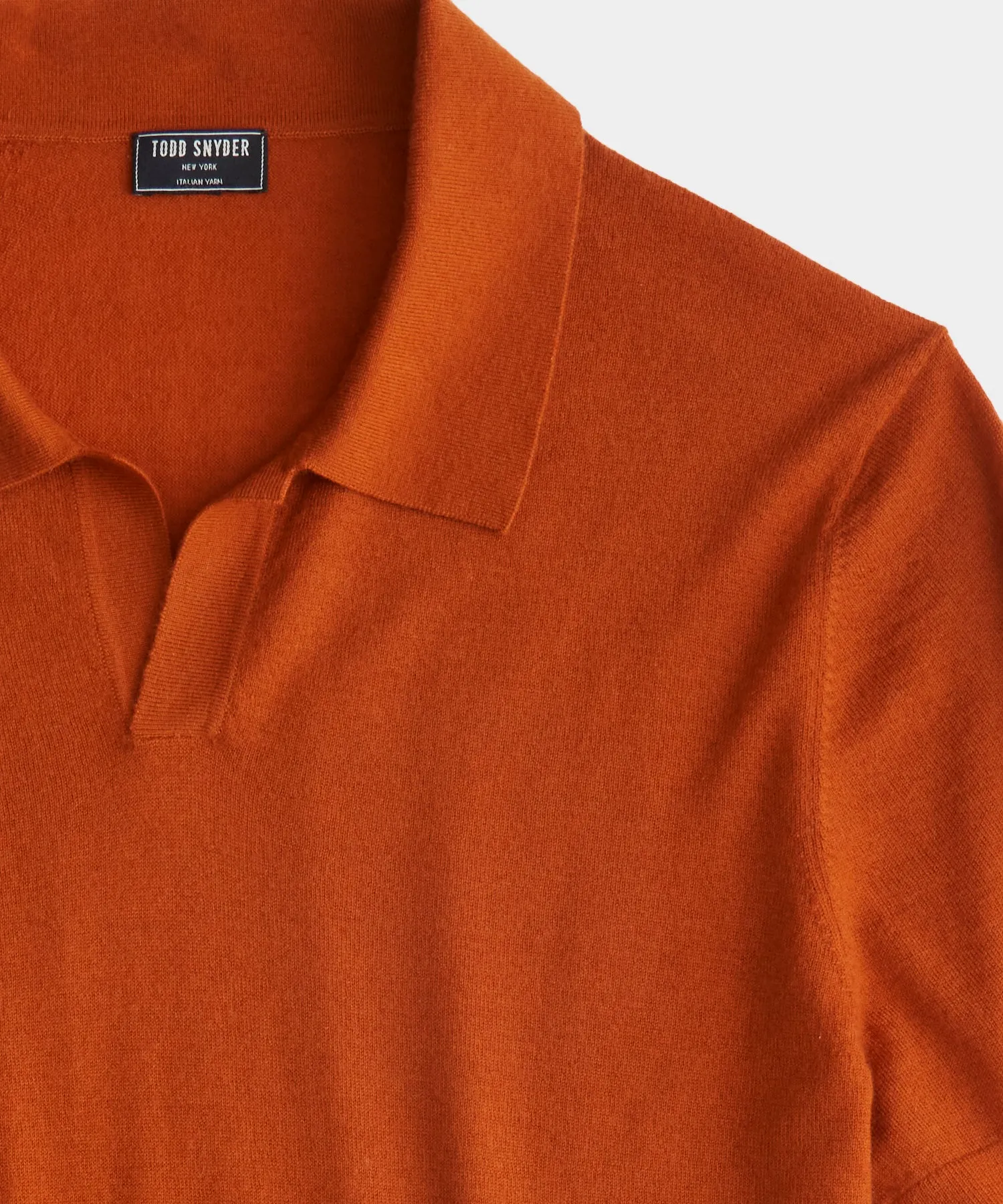 Lightweight Cashmere Montauk Polo in Mandarin