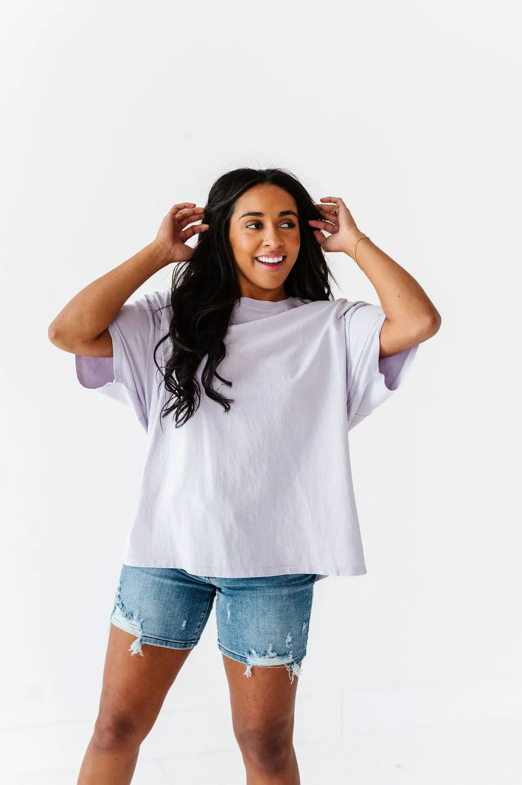 Lisa Oversized Boyfriend Tee in Lavender