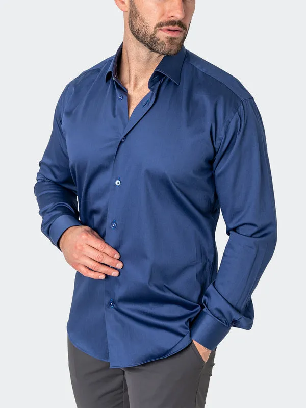 Maceoo Stretch Shirt | Fibonacci Storm Blue