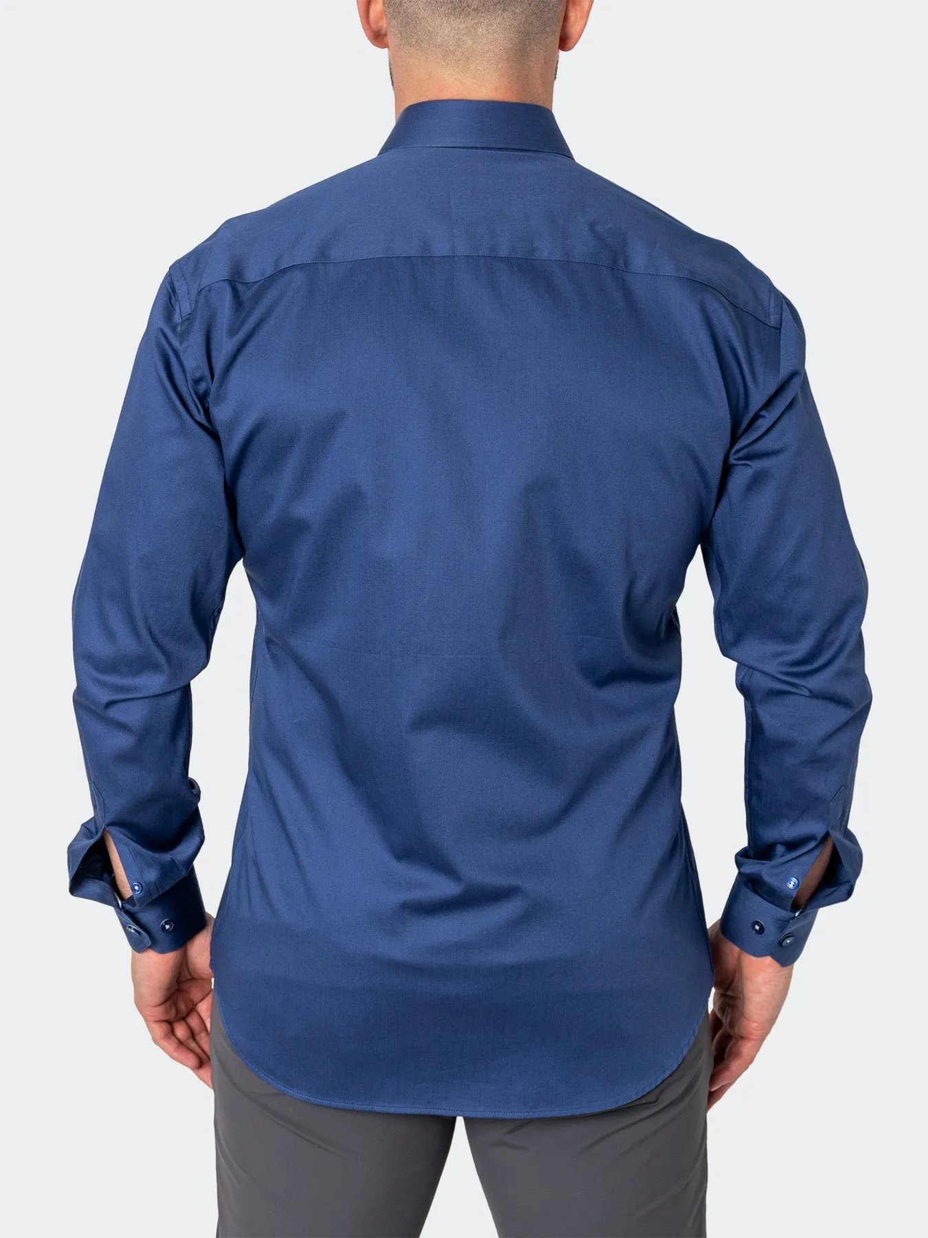 Maceoo Stretch Shirt | Fibonacci Storm Blue