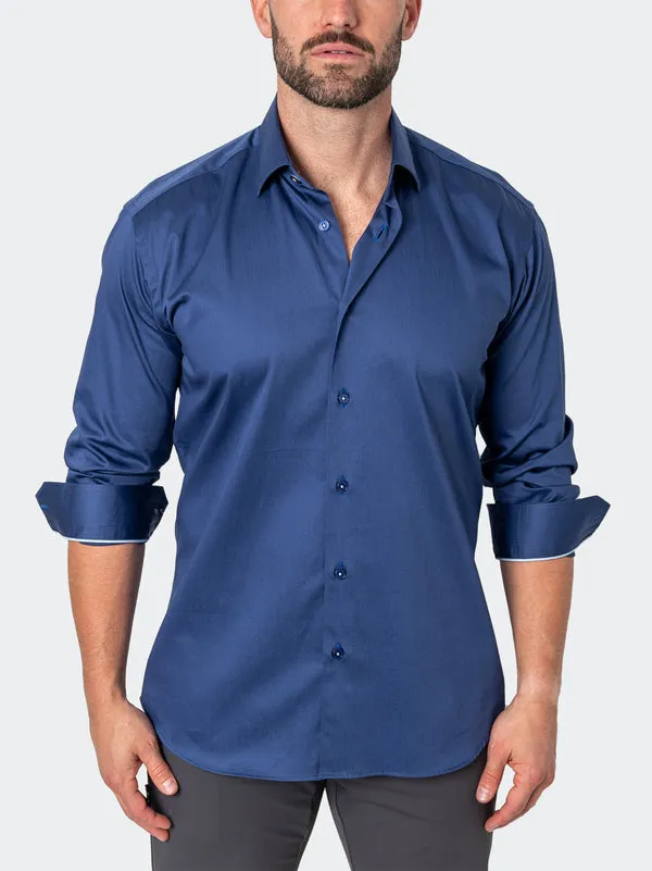 Maceoo Stretch Shirt | Fibonacci Storm Blue