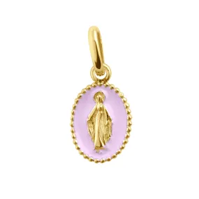 Madone Lilac Resin pendant, Yellow gold