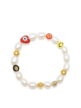 Men's Smiley Face Pearl Bracelet