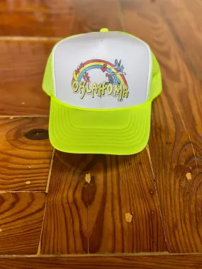 Neon Yellow/White OK Lovers Trucker Hat