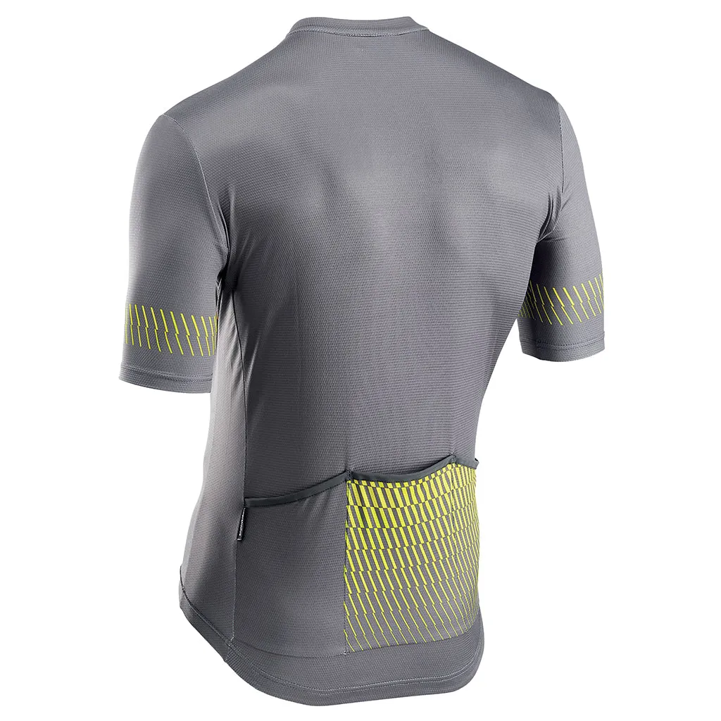 Northwave Origin Jersey - Dark Grey/Yellow Fluo