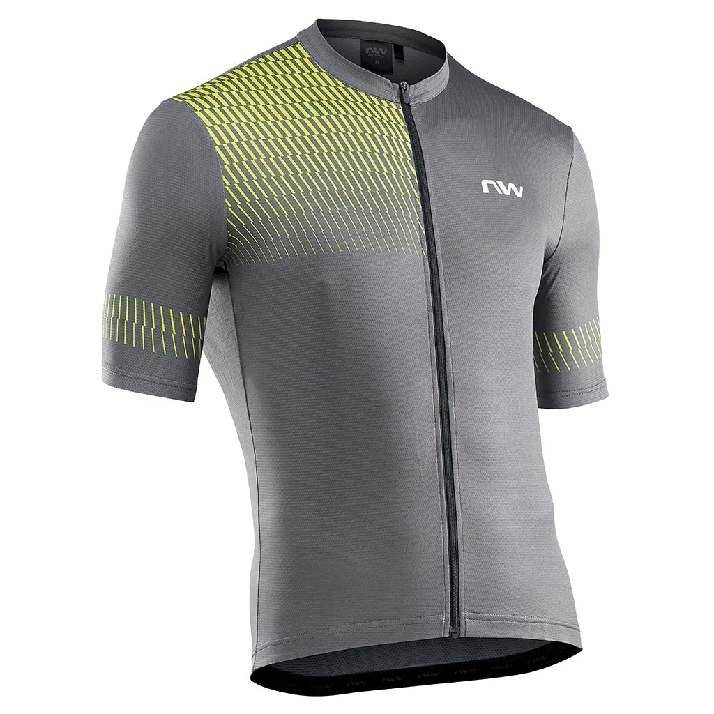 Northwave Origin Jersey - Dark Grey/Yellow Fluo