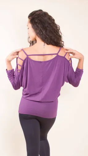 Open Shoulder Top 3/4 Sleeve