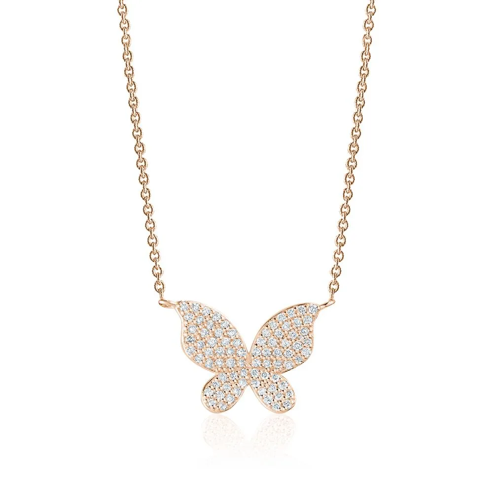 Pavé Butterfly Diamond Necklace